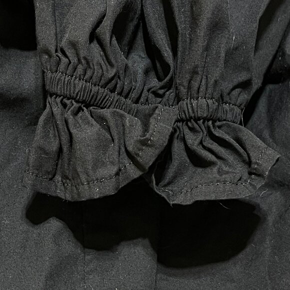 J. Crew V-neck Dress Eyelet Trim Cotton Black XXL Ruffle - Picture 6 of 8